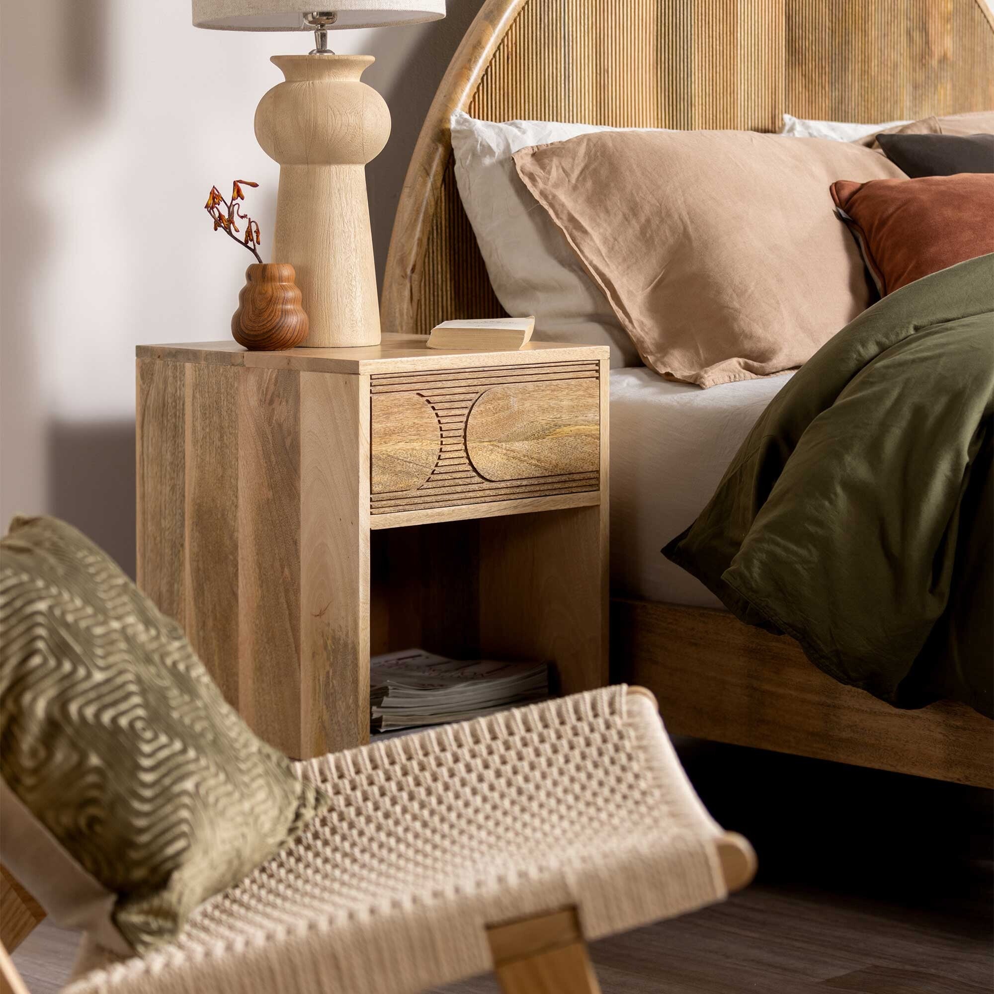 Arco Fluted Bedside Table