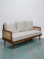 Arlen Solid Wood Cane Sofa 3 Seater