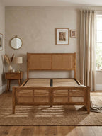 Arlo Solid Wood & Cane Bed