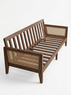 Evren Solid Wood Rattan Sofa