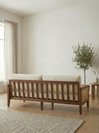 Evren Solid Wood Rattan Sofa