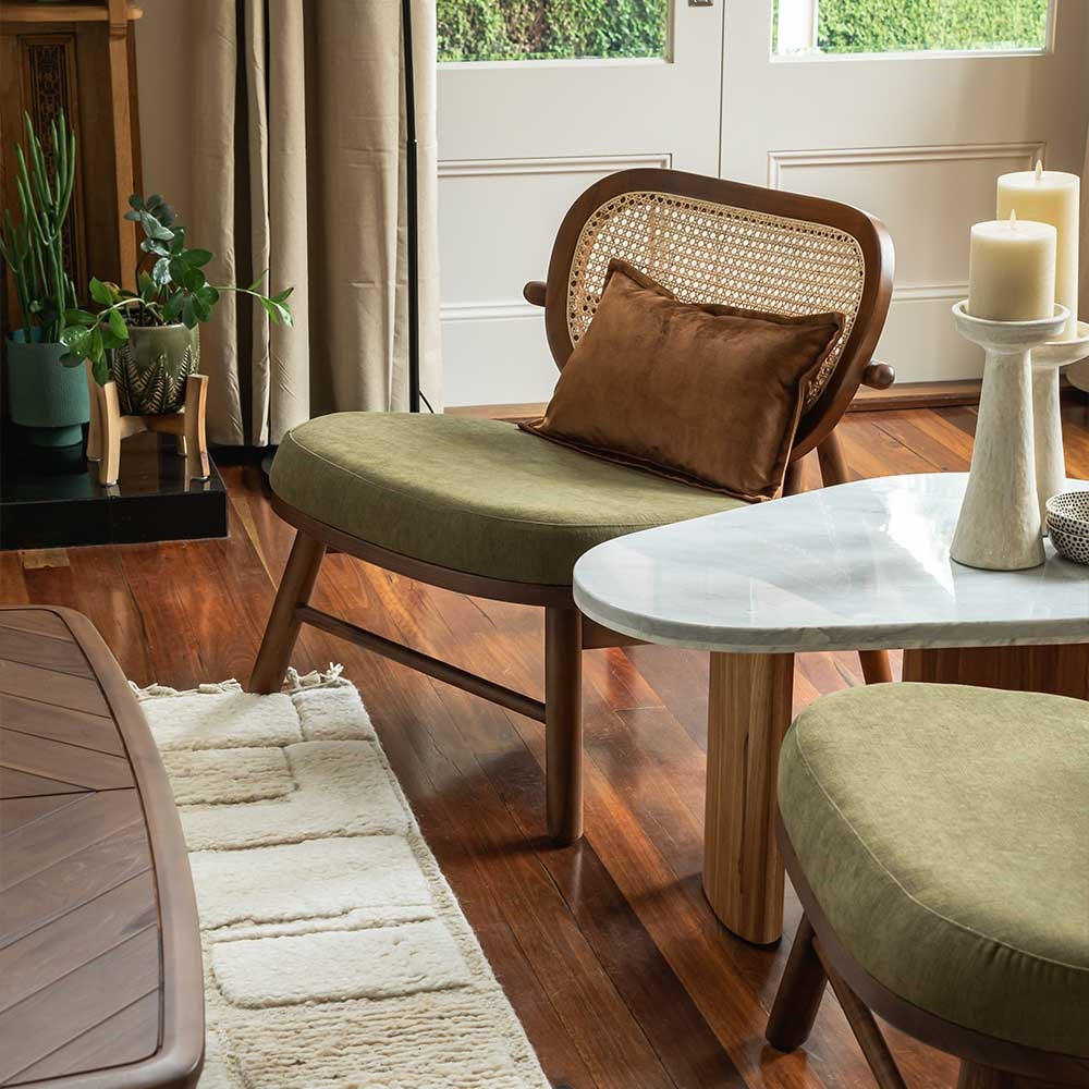 Japandi Mid Century Armchair