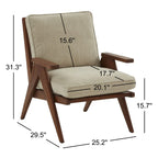 Leo Solid Wood Accent Armchair