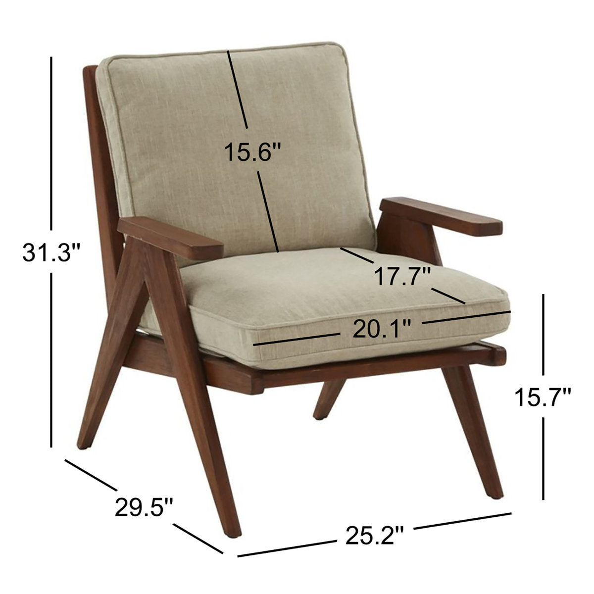 Leo Solid Wood Accent Armchair