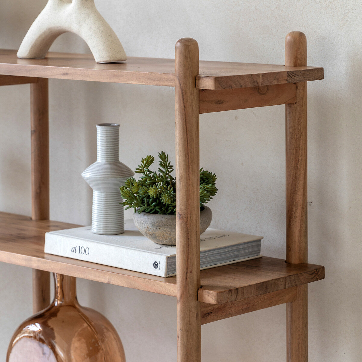 Milo Solid Wood 4 Tier Bookshelf