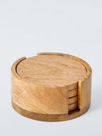Round Coasters & Holder, Set of 4